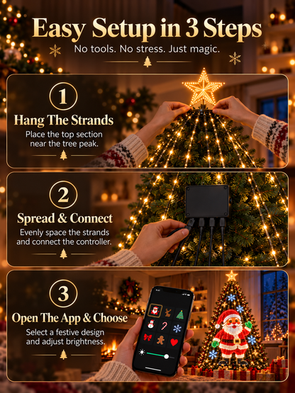 🎄 Smart Animated Christmas Tree Lights | App-Controlled LED Holiday Display ✨