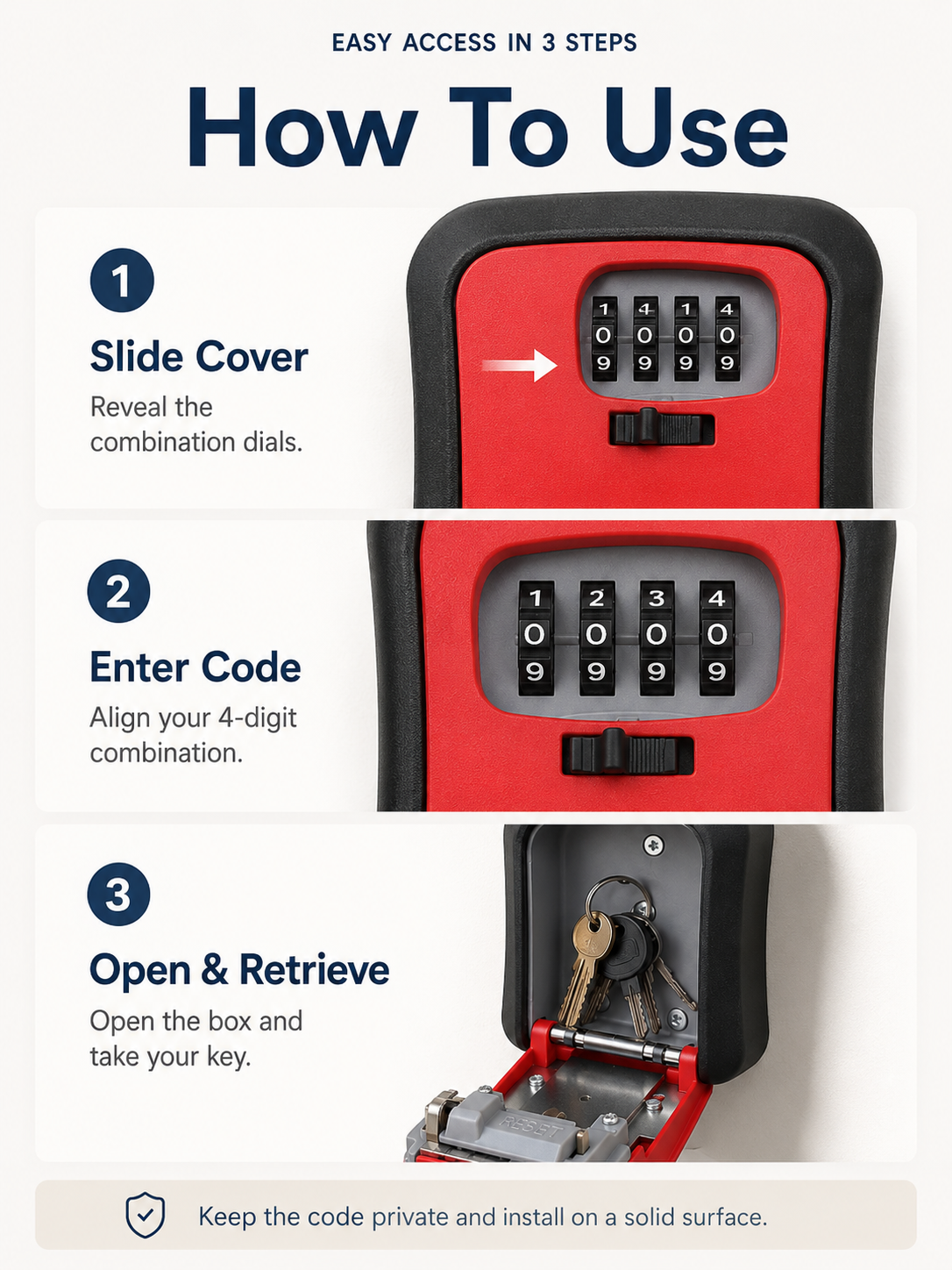 Never Get Locked Out Again 🔐 | 4-Digit Wall-Mounted Key Lock Box