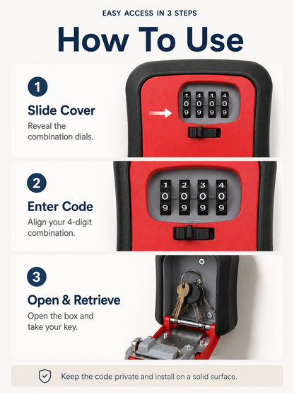Never Get Locked Out Again 🔐 | 4-Digit Wall-Mounted Key Lock Box