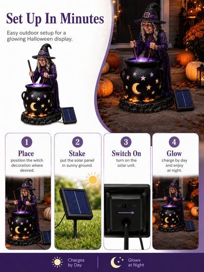 🔮Witch Cauldron Solar Garden Light