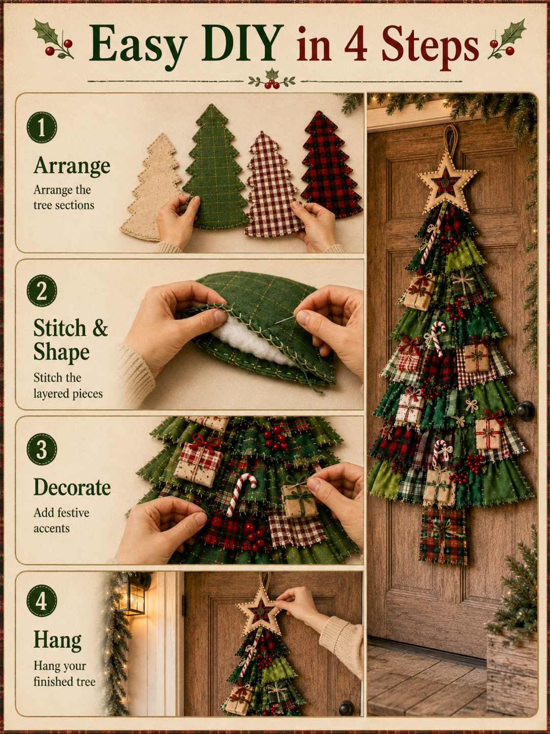 DIY Oversized Patchwork Christmas Tree Hanging Kit