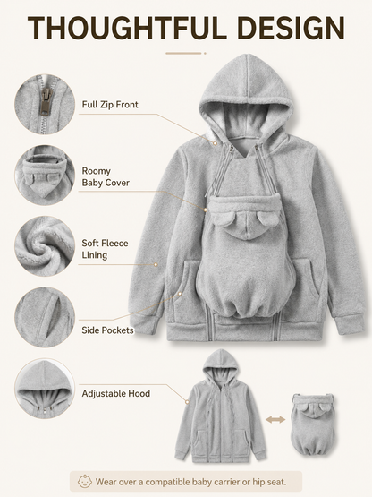 🧥Parent & Baby Fleece-Lined Carrier Cover Hoodie