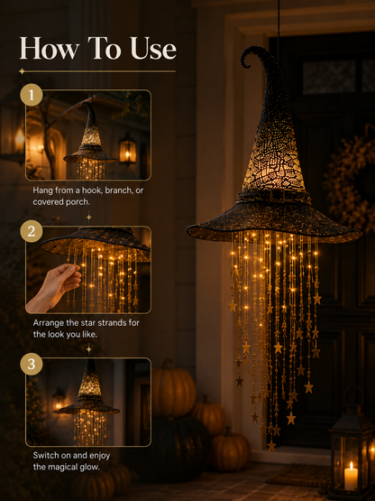Lighted Witch Hat Hanging Chime