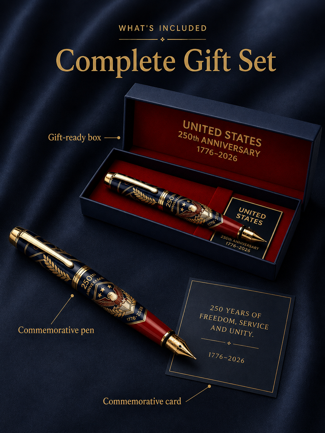 America 250th Anniversary Commemorative Pen Gift Set