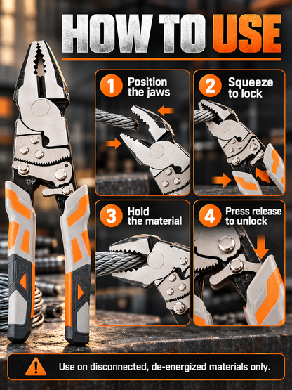 🔧 Self-Locking Ratchet Pliers – Secure Grip, Less Effort