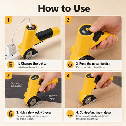 ⚡ Cordless Electric Scissors | Powerful Rotary Cutter for Cardboard, Fabric & DIY