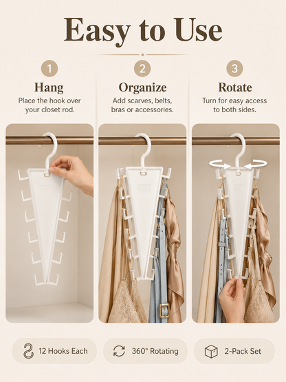 👚12-Hook Rotating Closet Organizer