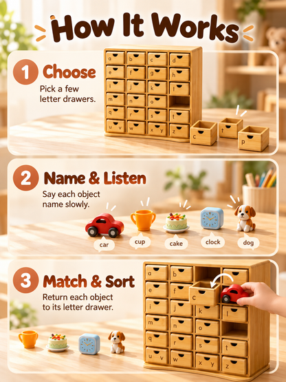 Phonics Cabinet-Alphabet Sound Object Learning Cabinet