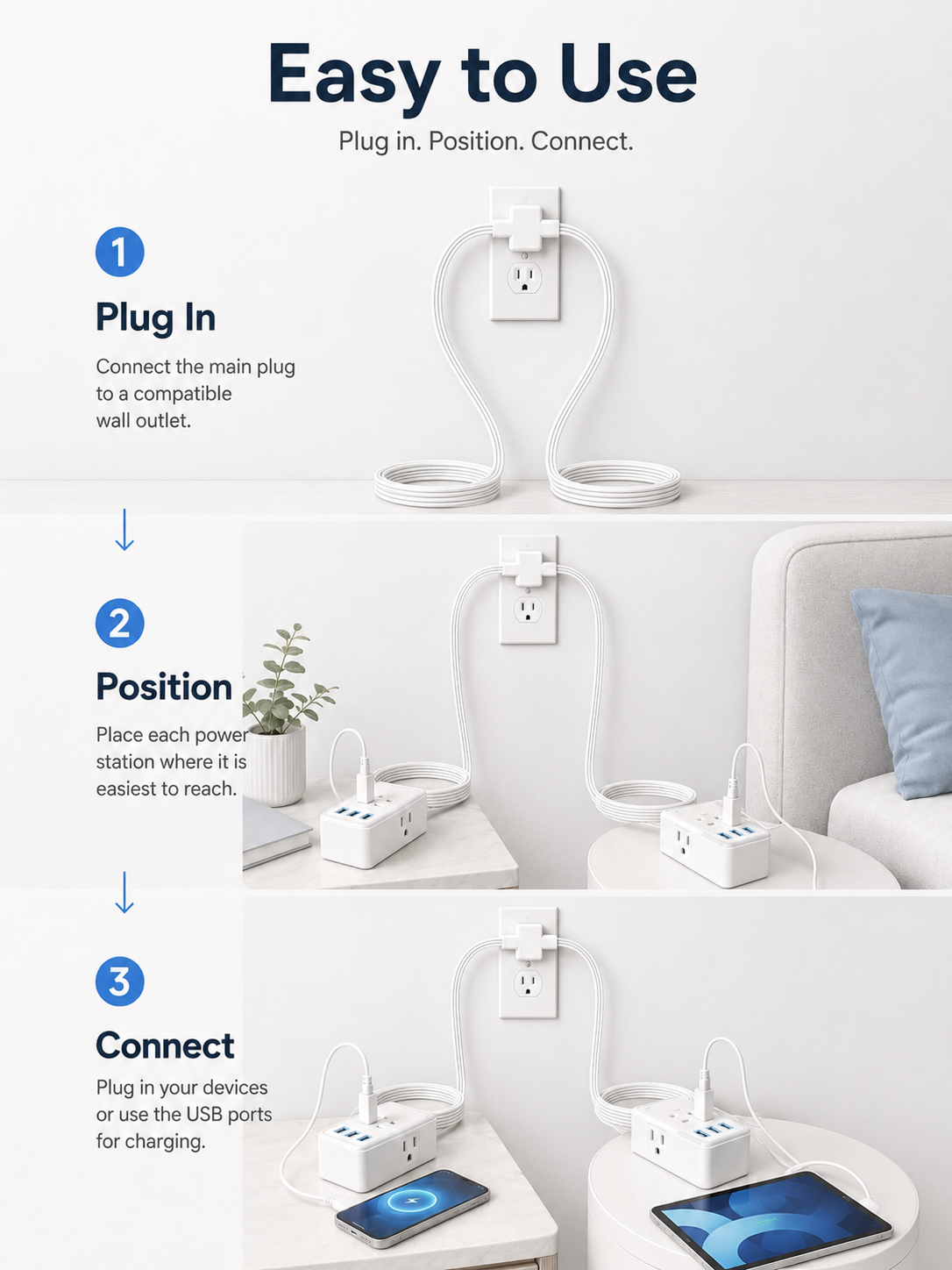 Dual-Head Extension Cord
