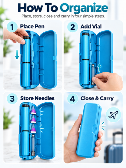 💉 60IU Injection Pen & Hardshell Carry Case Set – Organized Travel Storage Kit