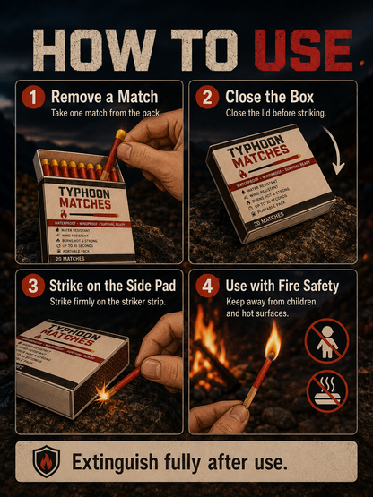🔥 Stormproof Matches – Windproof Outdoor Emergency Fire Starter