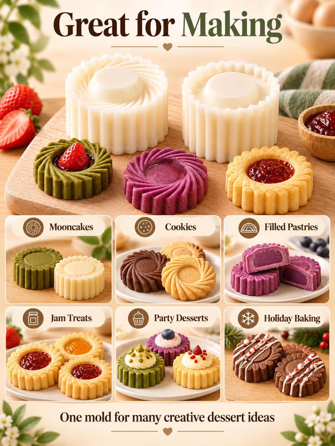 🥮 2-in-1 Double-Ended Pastry Mold – Scalloped & Spiral Dessert Press  Shopify