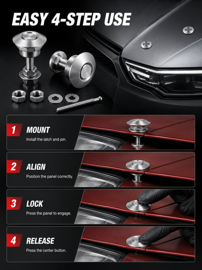 ⚙️Push-Button Quick-Release Hood Latch
