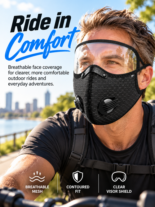🚴 Reusable Outdoor Cycling Face Mask – Breathable Mesh Design for Riding, Sports & Outdoor Activities