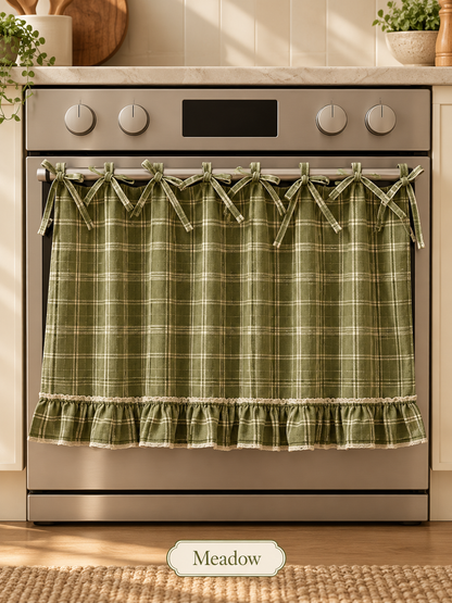 🧺 Handmade Oven Skirts | Farmhouse Kitchen Décor🔒 Heat-Resistant | 🎀 Effortless Install | ✨ Hide Clutter & Elevate Style