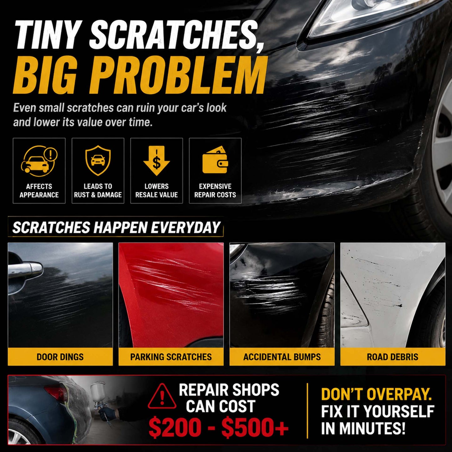 🔥 50% OFF TODAY |🚗 Car Scratch Repair Pen – Quick Touch Up Paint For Car Scratches