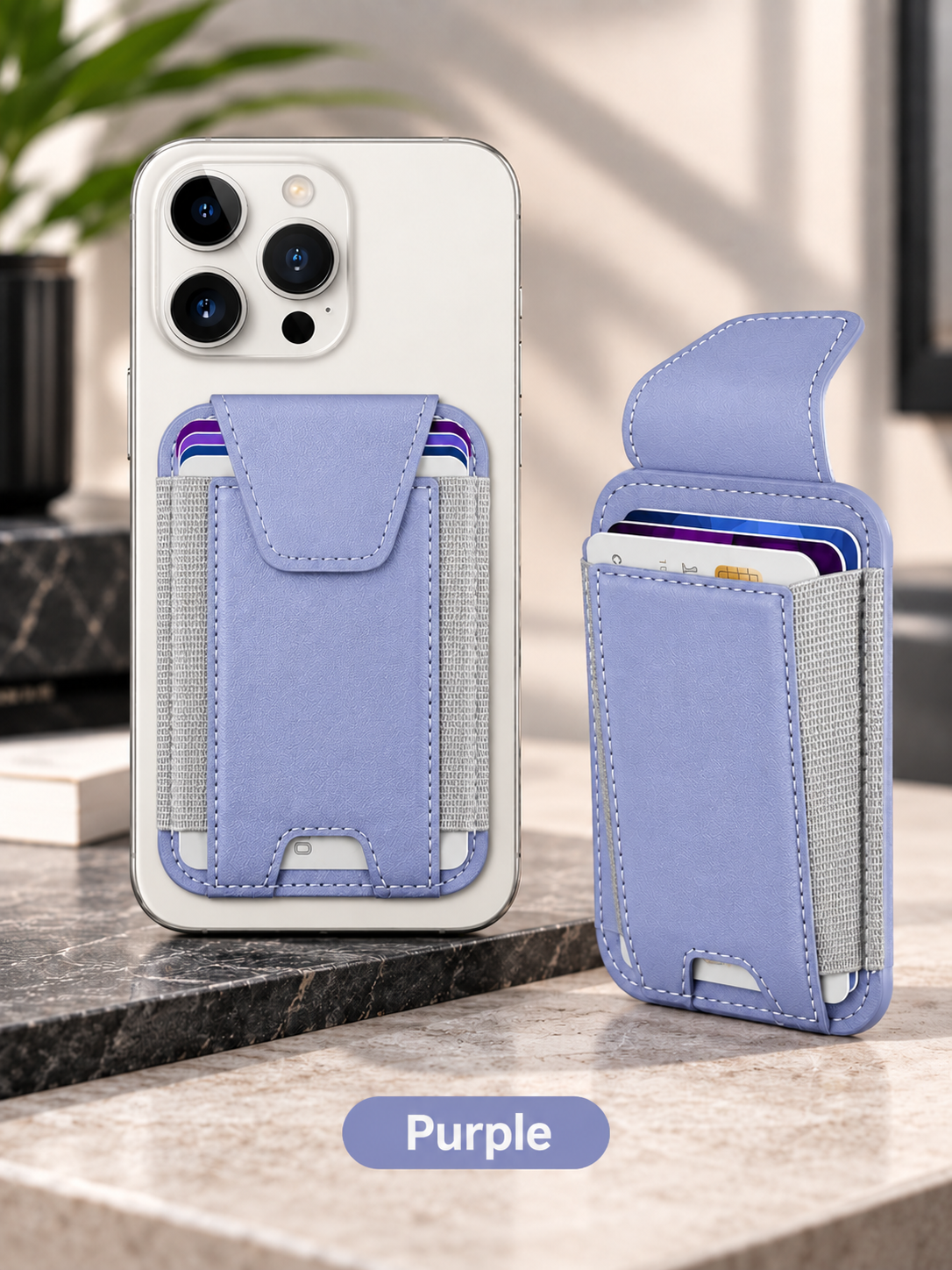 🧲 Magnetic Phone Wallet with Rotating Stand
