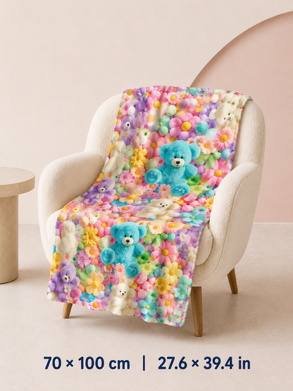 🐻🌈Colorful Bear Flannel Blanket