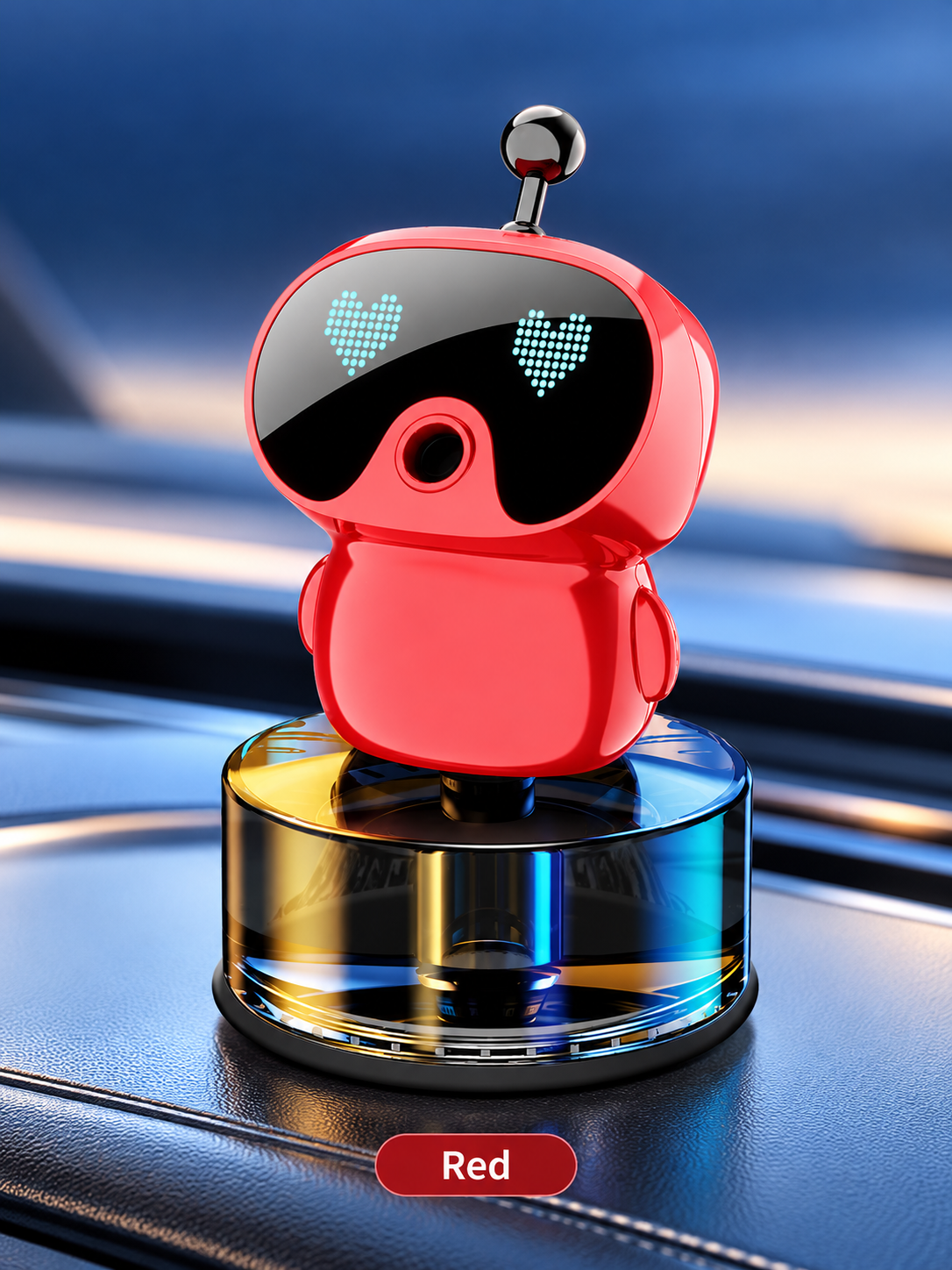 🤖 Smart Car Air Freshener – Rechargeable LED Expression Aroma Diffuser For A Fresh & Fun Drive