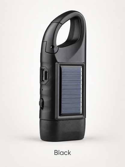 🔦 5-in-1 Emergency Hand-Crank Flashlight – Solar & Dynamo Rechargeable Outdoor Light