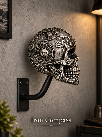 💀 Motorcycle Skull Helmet Holder – Garage Display Wall Mount