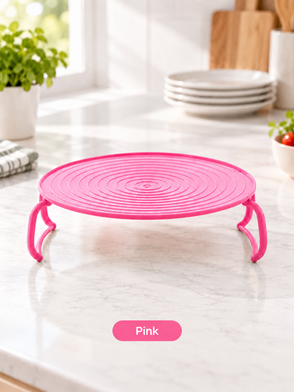 🍽️ Foldable 2-Tier Microwave Plate Stacker – Space-Saving Heating Rack with Side Handles