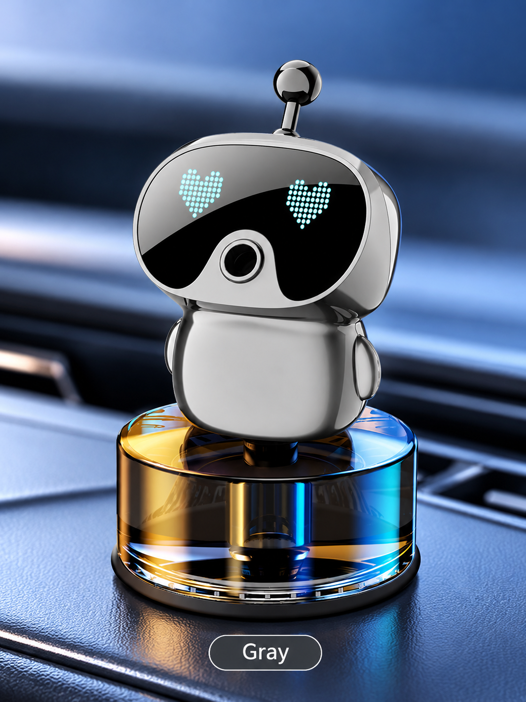 🤖 Smart Car Air Freshener – Rechargeable LED Expression Aroma Diffuser For A Fresh & Fun Drive