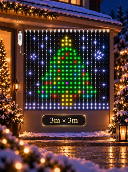 🎄 DIY Christmas Pixel Curtain Lights – App-Controlled 400 LED Animated Display