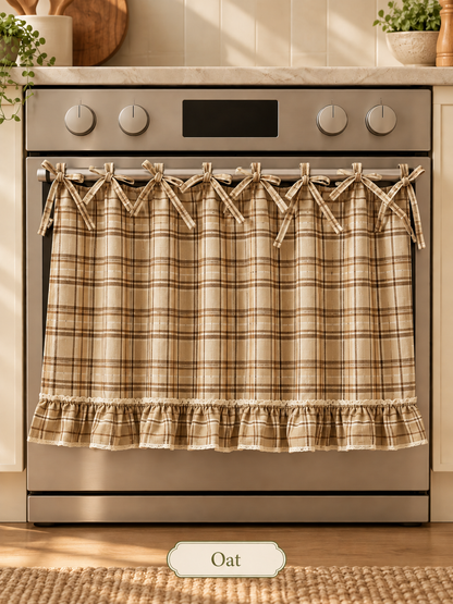 🧺 Handmade Oven Skirts | Farmhouse Kitchen Décor🔒 Heat-Resistant | 🎀 Effortless Install | ✨ Hide Clutter & Elevate Style