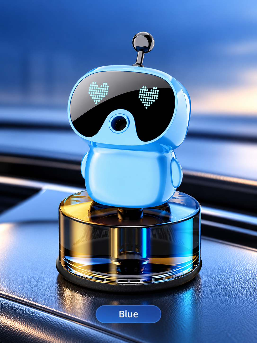 🤖 Smart Car Air Freshener – Rechargeable LED Expression Aroma Diffuser For A Fresh & Fun Drive