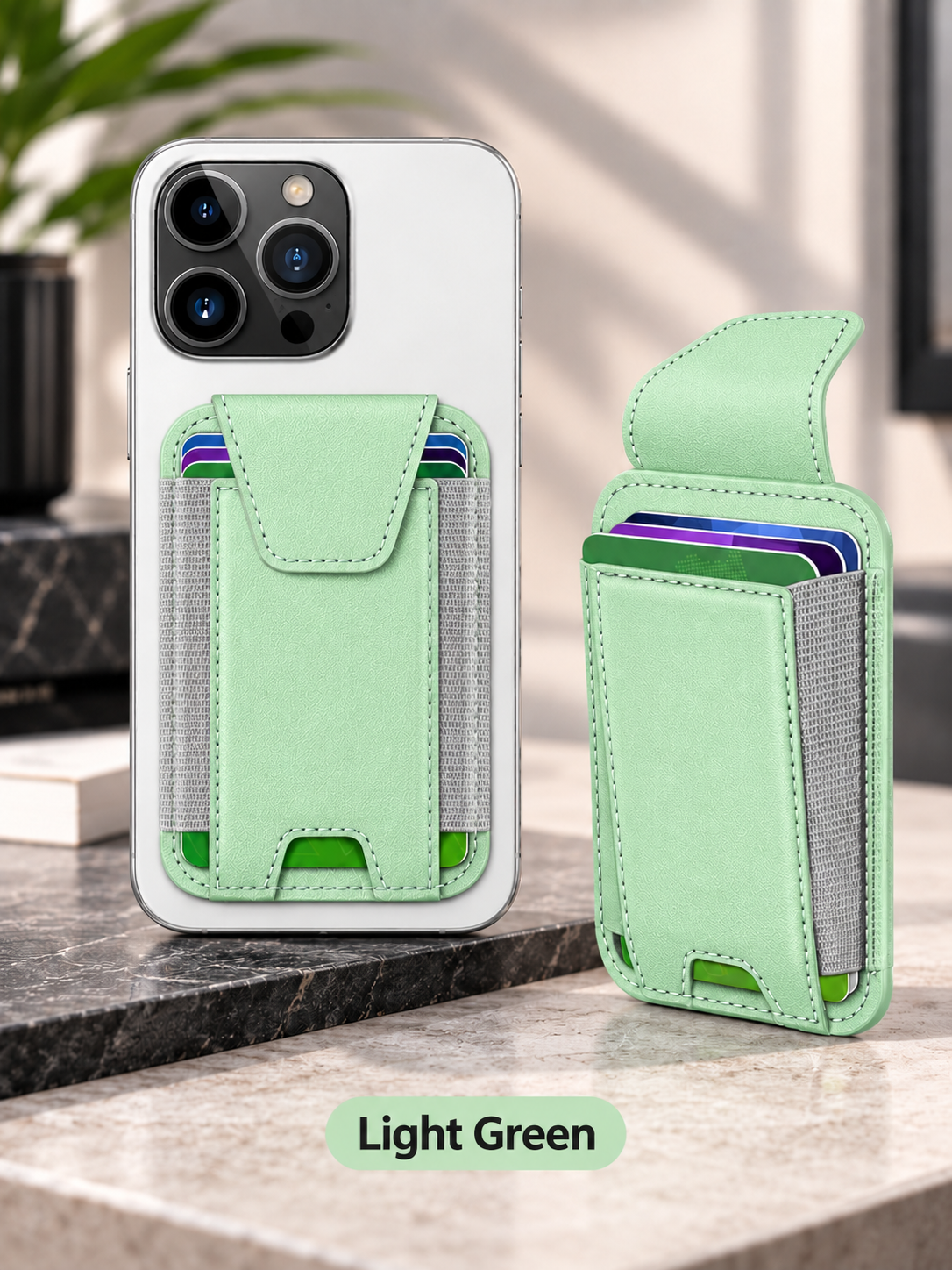 🧲 Magnetic Phone Wallet with Rotating Stand