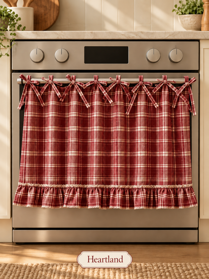🧺 Handmade Oven Skirts | Farmhouse Kitchen Décor🔒 Heat-Resistant | 🎀 Effortless Install | ✨ Hide Clutter & Elevate Style