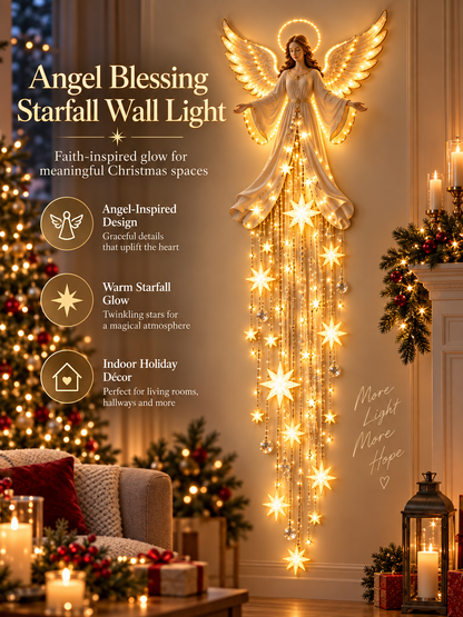 ✨🔥 Angel Blessing Starfall Wall Light – Heavenly Christmas Wall Decor
