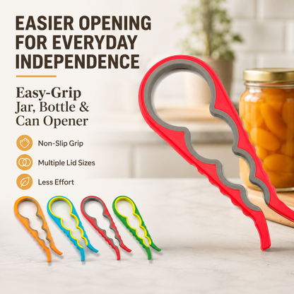 5-in-1 Easy-Grip Jar Opener Set for Weak Hands