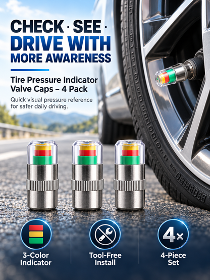🚗🛠️4 PCS Car Tire Pressure Monitor Valve- tire valve stem caps