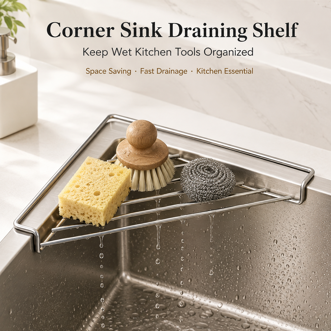 Corner Sink Draining Shelf
