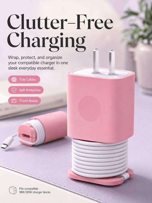2-in-1 Silicone Charger Protective Case (with Cable Storage)