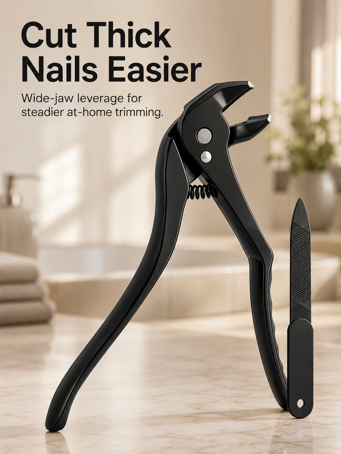 ✂️ Heavy-Duty Wide-Jaw Nail Clipper