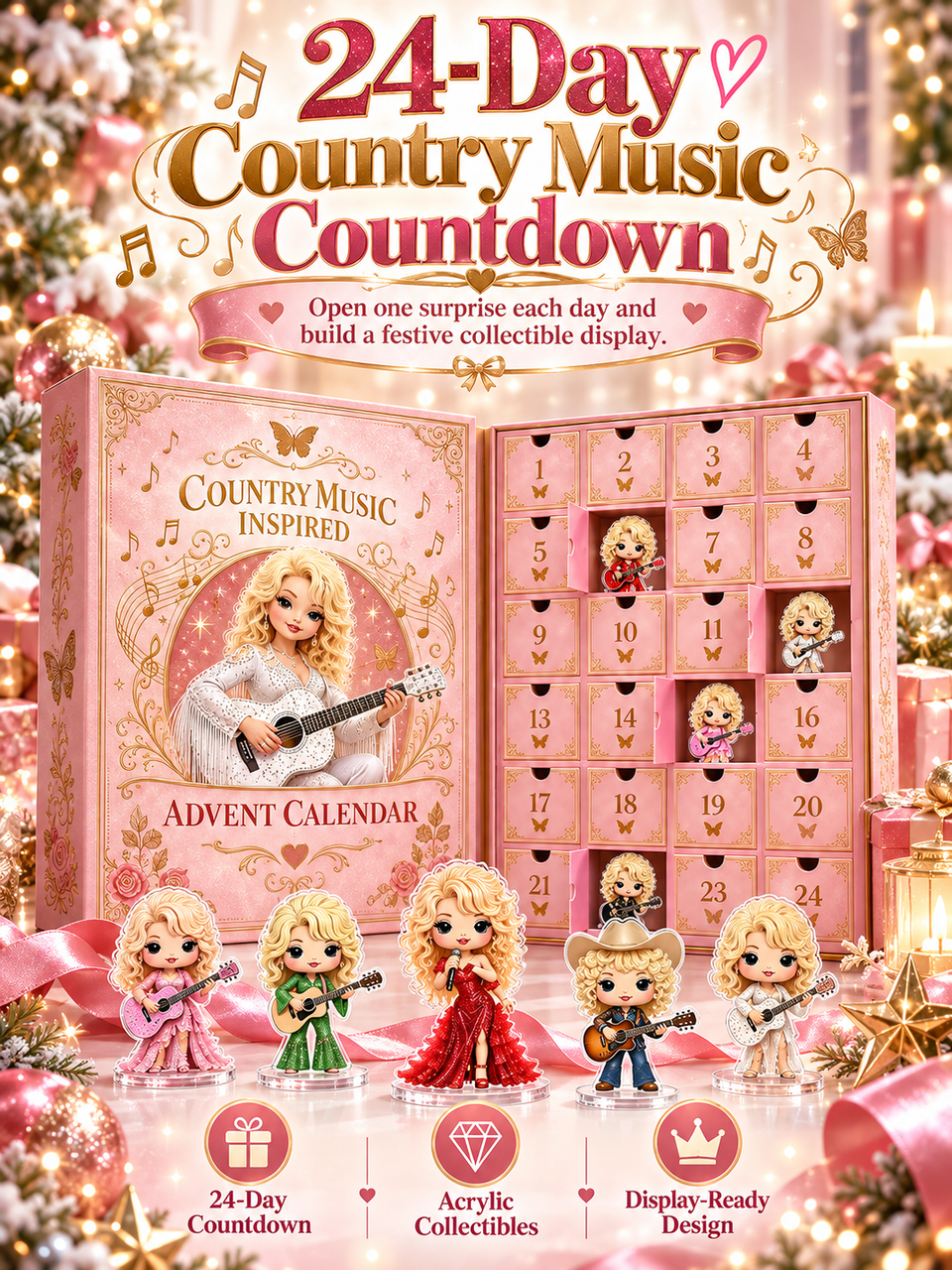 🎤💖 Dolly Advent Calendar — 24 Days of Country Glam & Collectible Surprises!