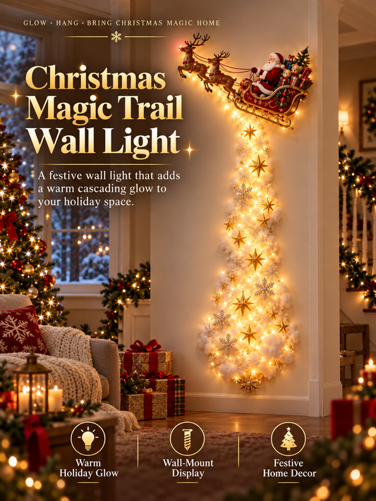 ✨ Christmas Magic Trail Wall Light – Glowing Holiday Wall Décor