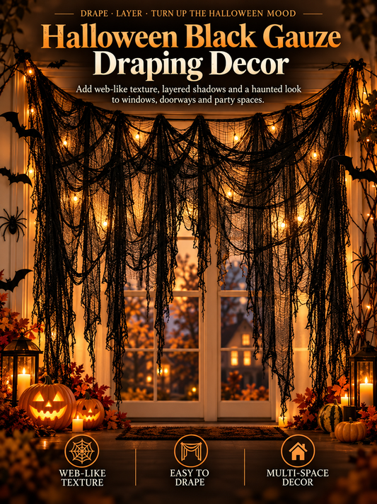 👻 Creepy Halloween Gauze Cloth – Tattered Spooky Hanging Decoration for Indoor & Outdoor Use