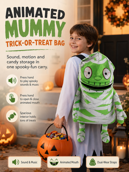 Musical Animated Mummy Children's Halloween Trick or Treat Bag