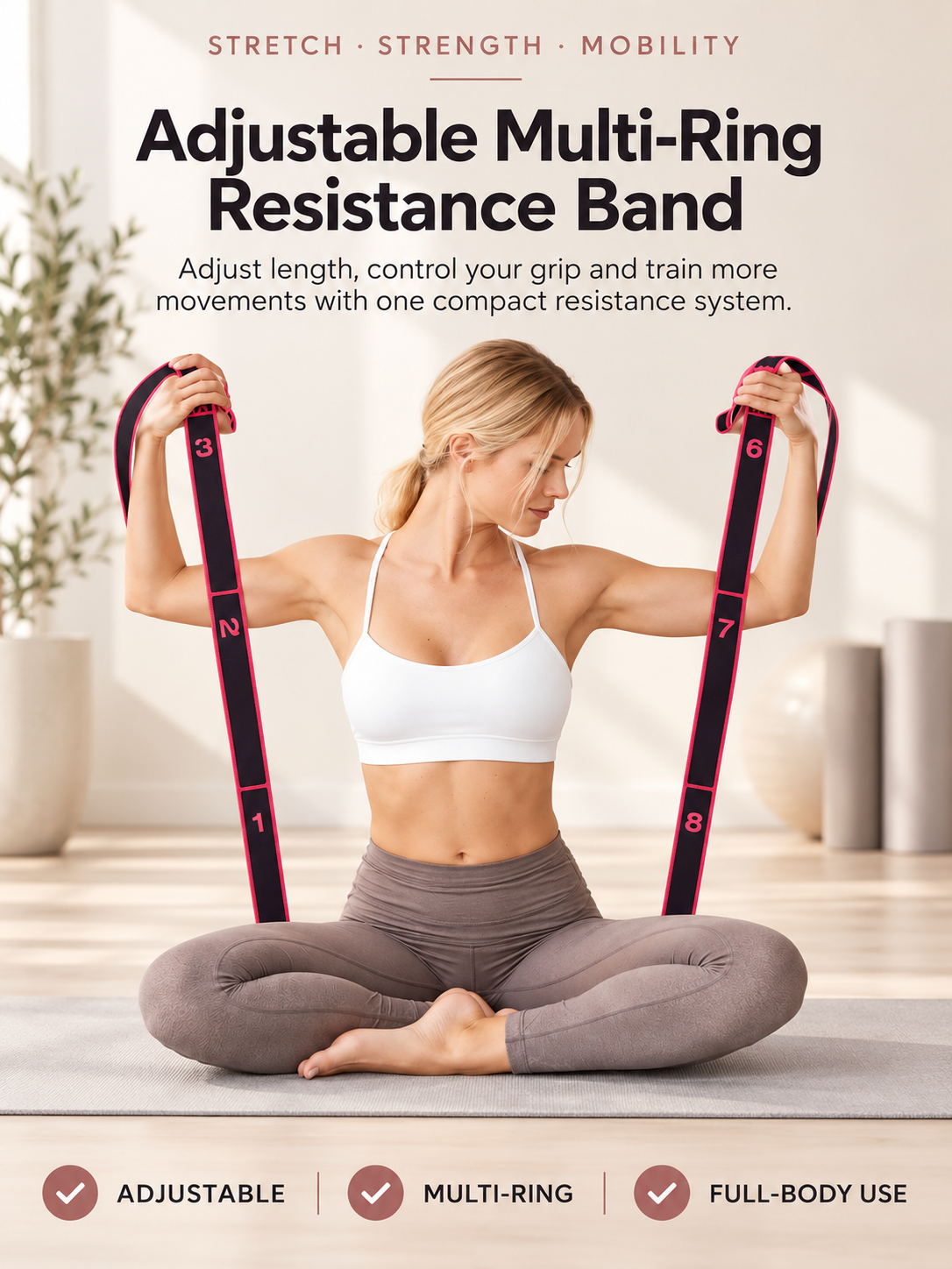Multi-Ring Resistance Bands for Stretching & Training