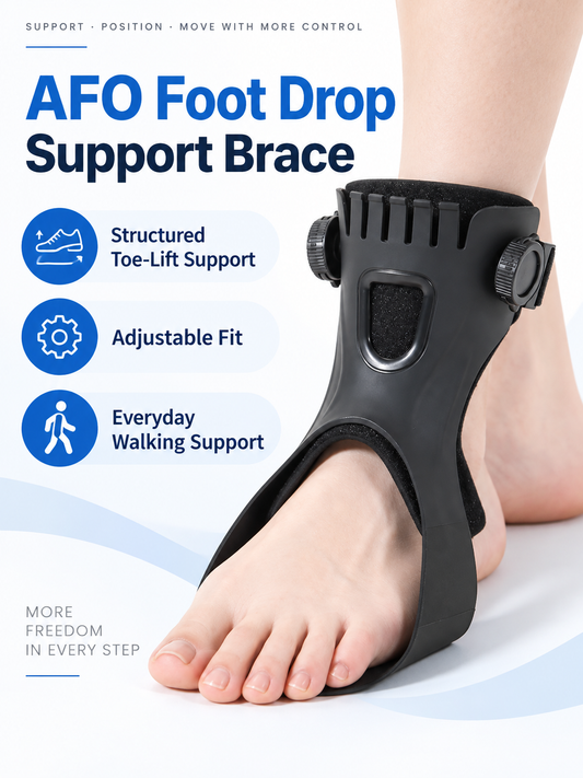 🦶 Adjustable Drop Foot Brace – Ankle Support Orthosis for Walking Assistance