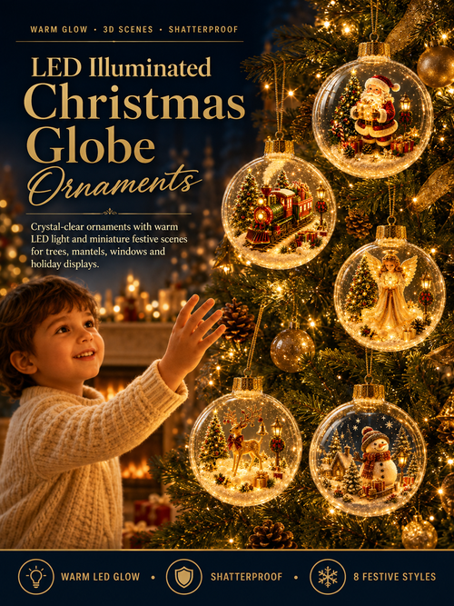 ✨ Magical Illuminated 3D Christmas Baubles – Bring Your Tree to Life!