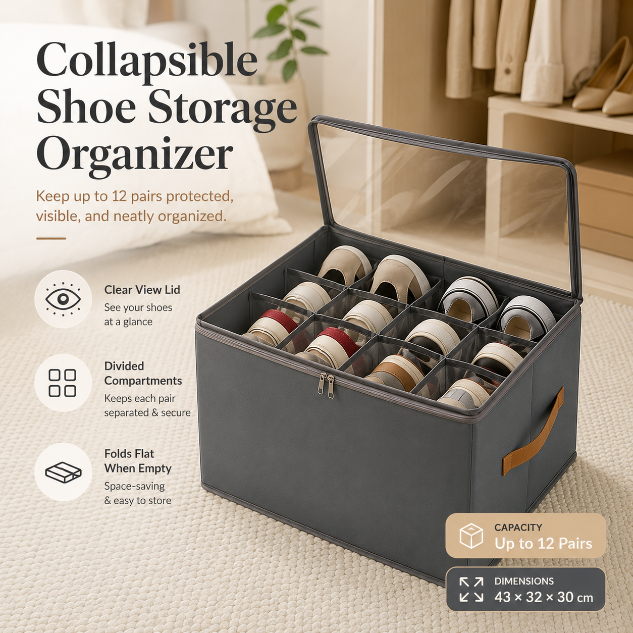 👟 Collapsible Shoe Storage Organizer
