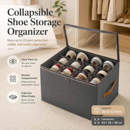👟 Collapsible Shoe Storage Organizer