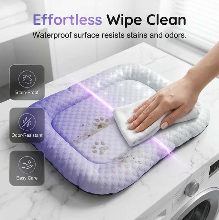 🐶🐱Pet Cooling Pad Mat for Dogs and Cats - Ice Silk Summer Cool Bed Blanket in Gradient Colours, Breathable Soft Sleeping Cushion for Indoor Floors Sofas and Car Travel Washable Multiple Sizes Available
