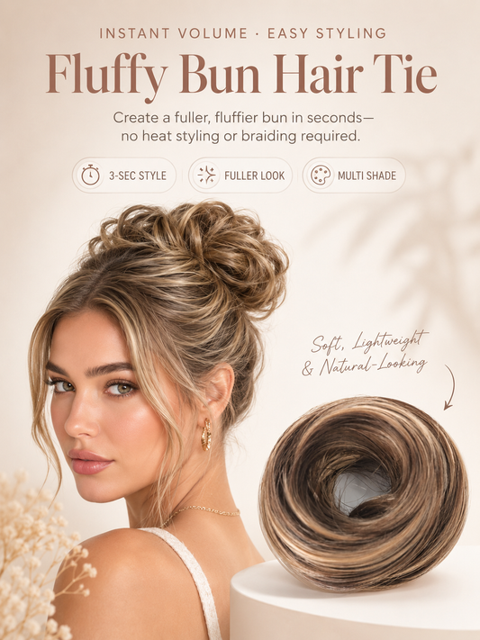 Cropped hair wig hair tie — —✨ Ideal for Everyday Wear, Scrunchie Base