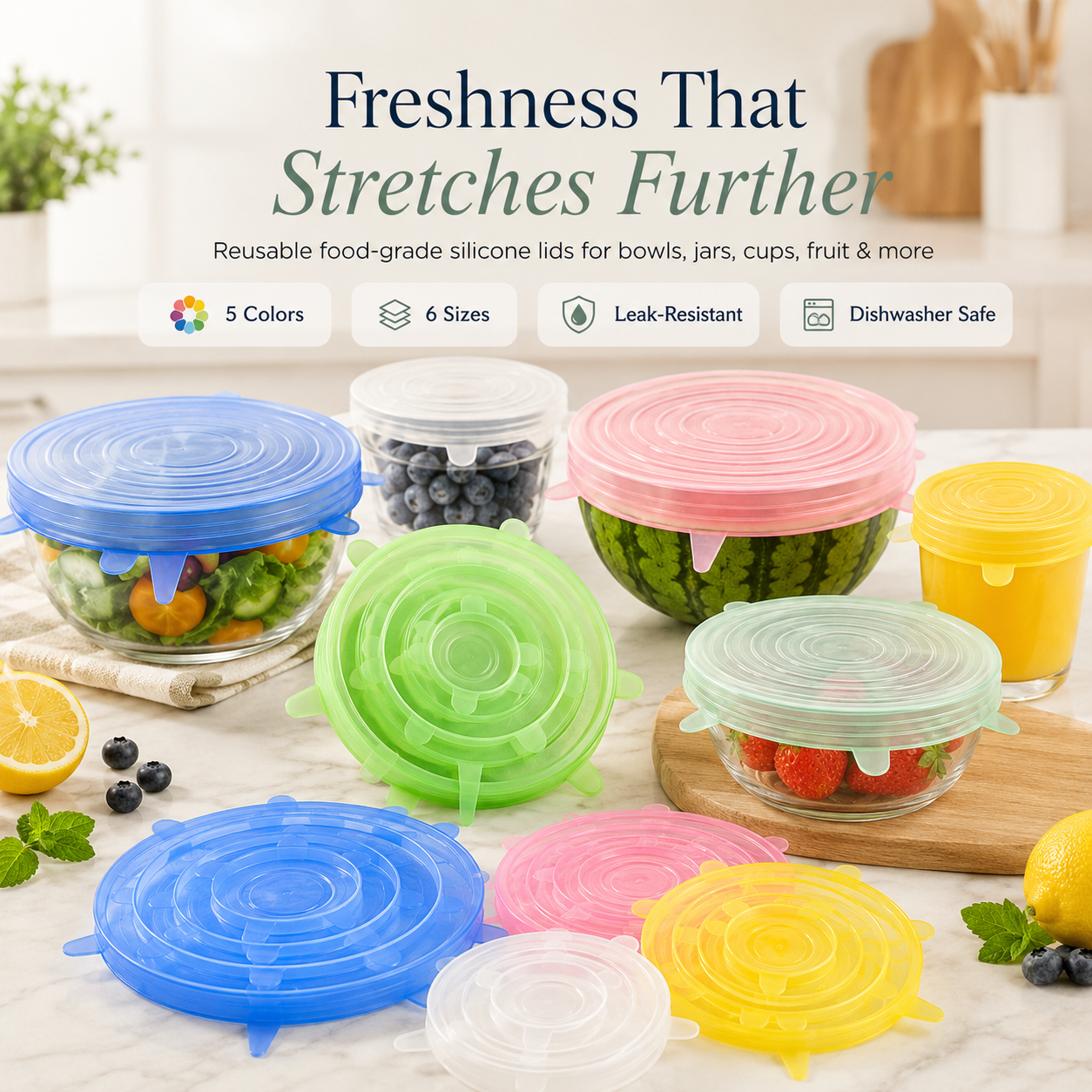 🥗✨Reusable Silicone Stretch Lids